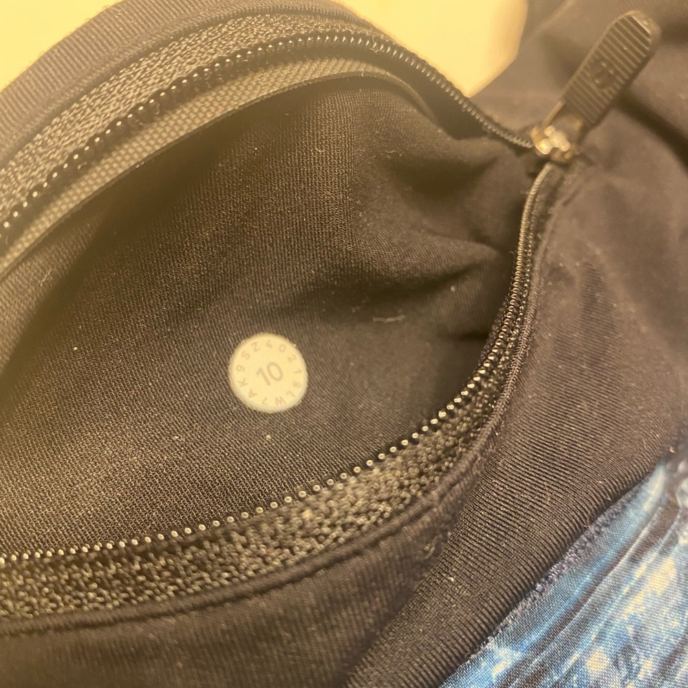 Blue, black white Lululemon shorts. Size 10.